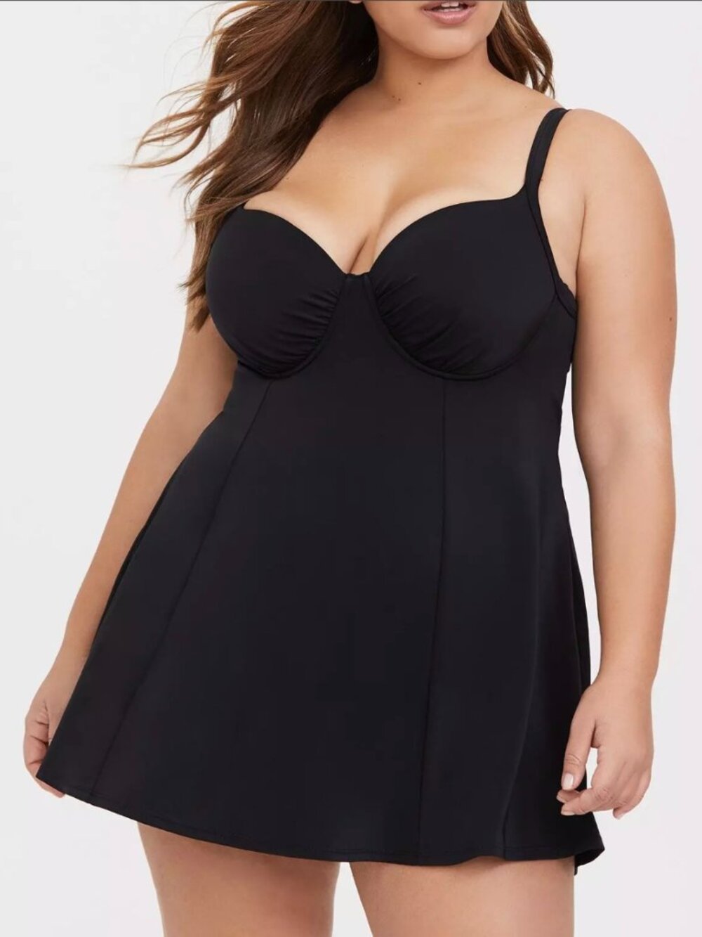 3X Torrid Black Underwire Flattering Full Coverage Bust Swimdress NWT